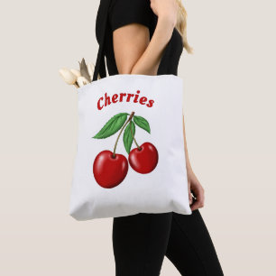 Rode Kersen Ontwerp op Maat Tote Bag