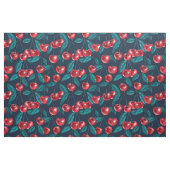 Rode kersen op donkerblauw stof (Yard (91,4 cm))