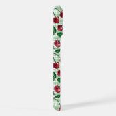 Rode kersen op lichtgroene gingham iPhone hoesje (Rechterkant)