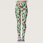 Rode kersen op lichtgroene gingham leggings (Voorkant)