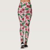 Rode kersen op roze gingham leggings (Achterkant)