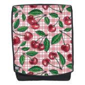 Rode kersen op roze gingham rugtassen (Voorkant)