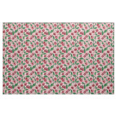 Rode kersen op roze gingham stof (Yard (91,4 cm))