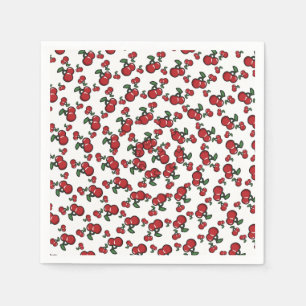 Rode kersen op White Cute Fruit Birthday Party Servetten