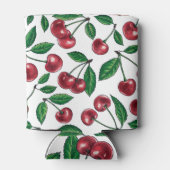 Rode kersen op wit blikjeskoeler (Achterkant)