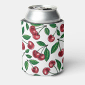 Rode kersen op wit blikjeskoeler (Blikje Achterkant)