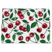 Rode kersen op wit groot cadeauzakje (Voorkant)