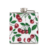 Rode kersen op wit heupfles (Achterkant)