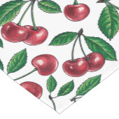 Rode kersen op wit korte tafelloper (Hoek)