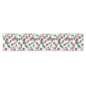 Rode kersen op wit korte tafelloper (Horizontaal)