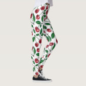 Rode kersen op wit leggings (Rechts)