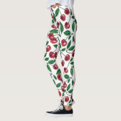 Rode kersen op wit leggings (Links)