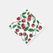 Rode kersen op wit servet (Hoek)