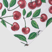 Rode kersen op wit tissuepapier (Detail)