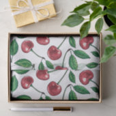 Rode kersen op wit tissuepapier (Geschenk)