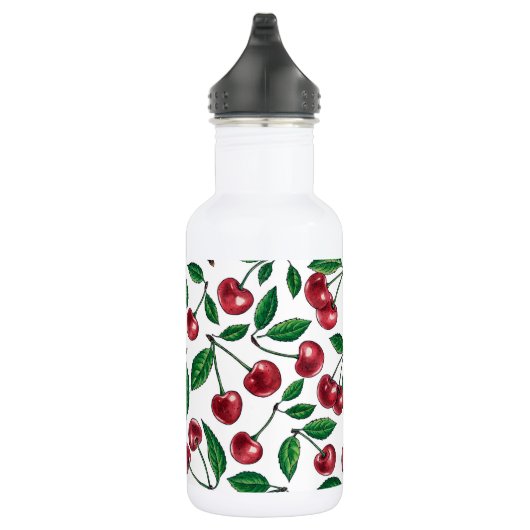 Rode kersen op wit waterfles  (Rechts)