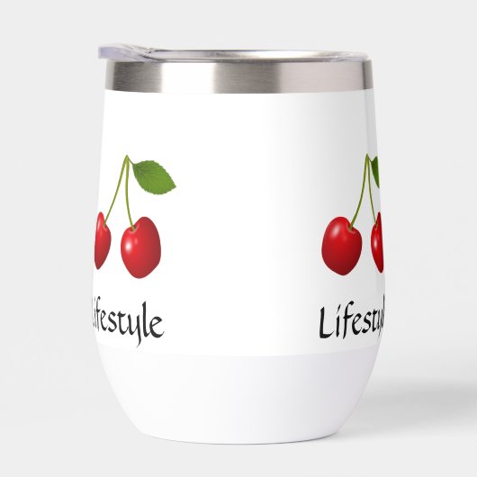 Rode kersen op witte achtergrond gepersonaliseerd (Rechts)