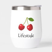 Rode kersen op witte achtergrond gepersonaliseerd (Links)