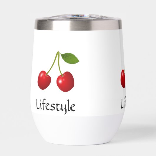 Rode kersen op witte achtergrond gepersonaliseerd (Voorkant)