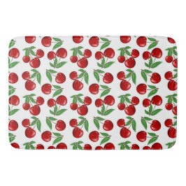 Rode kersen overal boven patroon badmat