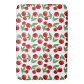 Rode kersen overal boven patroon badmat (Voorkant Verticaal)
