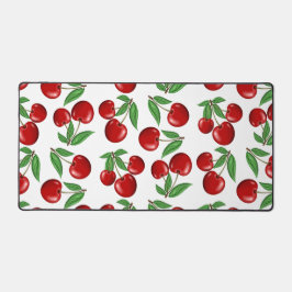 Rode kersen overal boven patroon bureaumat