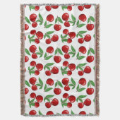 Rode kersen overal boven patroon deken (Voorkant Verticaal)