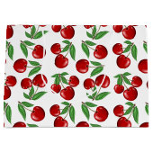 Rode kersen overal boven patroon groot cadeauzakje (Voorkant)