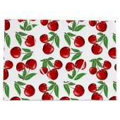 Rode kersen overal boven patroon groot cadeauzakje (Achterkant)