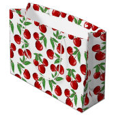 Rode kersen overal boven patroon groot cadeauzakje (Achterkant Gekanteld)
