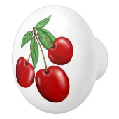 Rode kersen overal boven patroon keramische knop (Rechts)