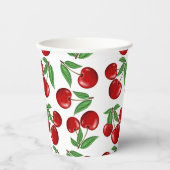 Rode kersen overal boven patroon papieren bekers (Voorkant)