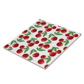 Rode kersen overal boven patroon tegeltje (Zijkant)
