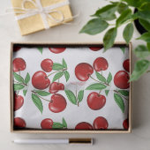 Rode kersen overal boven patroon tissuepapier (Geschenk)