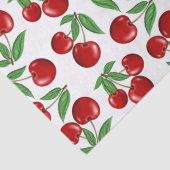 Rode kersen overal boven patroon tissuepapier (Detail)