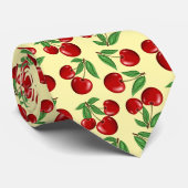 Rode kersen overal patroon op maat stropdas (Opgerold)