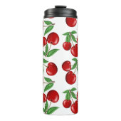 Rode kersen overal patroon op maat thermosbeker (Voorkant)