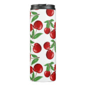 Rode kersen overal patroon op maat thermosbeker (Achterkant)