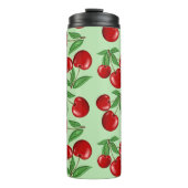 Rode kersen overal patroon op maat thermosbeker (Voorkant)