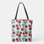 Rode kersen overal patroon op maat tote bag (Achterkant)