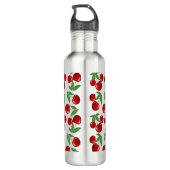 Rode kersen overal patroon waterfles (Achterkant)