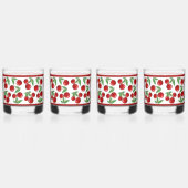 Rode kersen overal patroon whisky glas (Rechts)