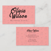 Rode kersen patroon achtergrond yoga coach visitekaartje (Voorkant / Achterkant)