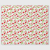 Rode Kersen Patroon Cadeaupapier Kers (Vlak)
