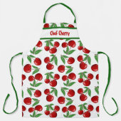 Rode kersen patroon gepersonaliseerd schort (Voorkant)