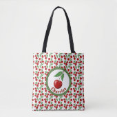 Rode Kersen Patroon Gepersonaliseerd Tote Bag (Voorkant)