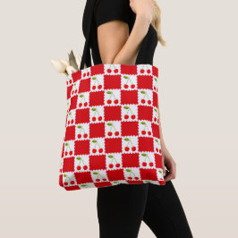 Rode Kersen Patroon Kersen Controle Ontwerp Tote Bag