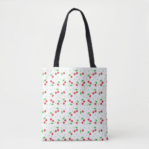 Rode kersen patroon tote bag