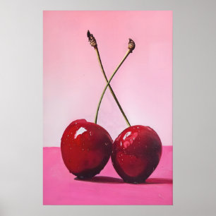 Rode Kersen Print - Vrouwelijke Muurkunst Digitaal