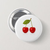 Rode kersen ronde button 5,7 cm (Voorkant /achterkant)